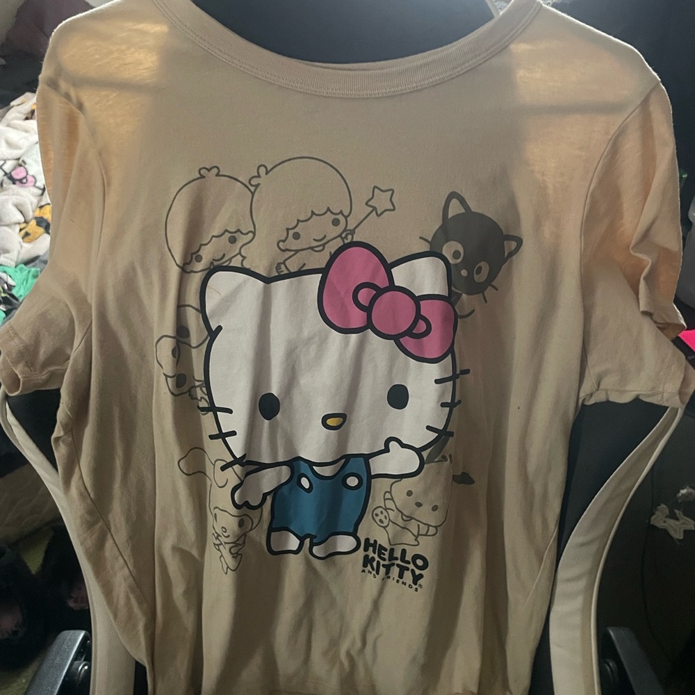 Sanrio Hello Kitty Cream Tee with Pink Bow